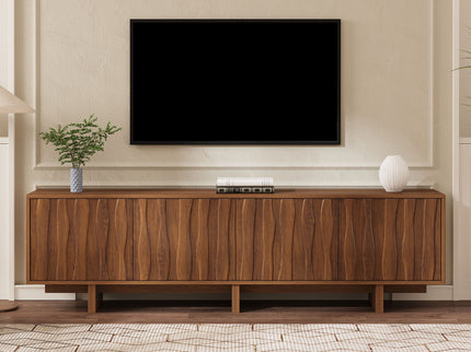 Retro Style TV Stand With Wavy Door