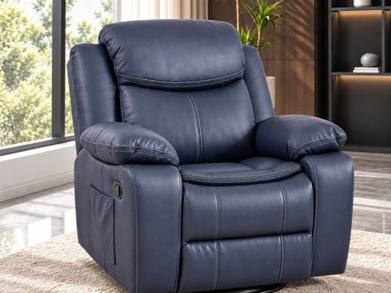 Rocker Recliner Chair With Manual Recline And 360° Swivel Base
