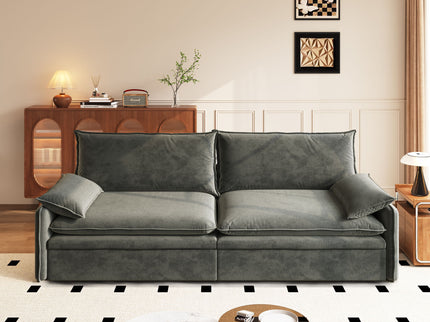 4 Seat Convertible Sleeper Sofa Bed, Modern With Storage