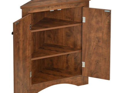 Triangle Bathroom Storage Cabinet With Adjustable Shelves, Freestanding Floor Cabinet For Home Kitchen