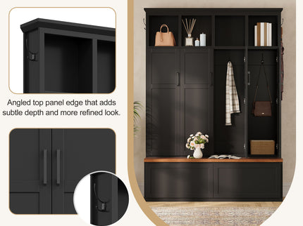 Hall Tree With 4 Hidden Cabinets