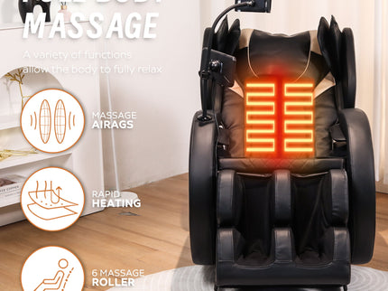 Automatic Massage Chair Recliner With Zero Gravity And Full Body Air Pressure - Black