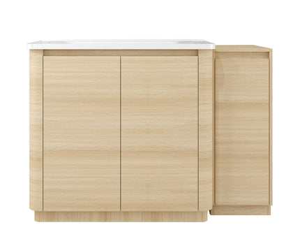 Freestanding Bathroom Vanity With Sink, 1 Small Storage Cabinet, Soft Close Door