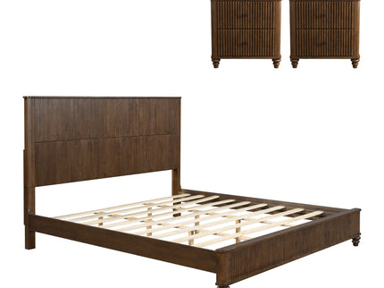 3 Piece Bedroom Set With Bed And 2 Nightstands