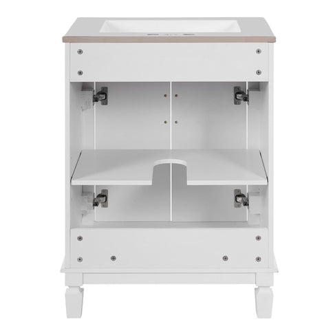 Bathroom Vanity With Top Sink, Cabinet With 2 Soft Closing Doors