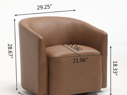 Swivel Barrel Accent Chair For Living Room - Antique Brown