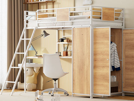 Loft Bed With L Shape Desk And Wardrobe