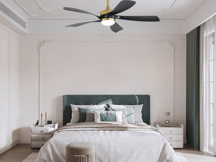 52" Indoor Ceiling Fan With 3 Color Dimmable LED Light Blades, Reversible DC Motor, Remote Control