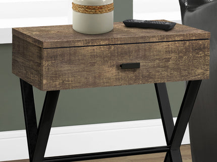 Accent Side X Table, Storage Drawer, Contemporary & Modern