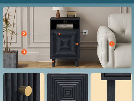 Nightstand With Charging Station & Storage