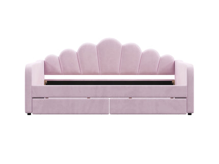 Shell Shaped Upholstered Daybed Frame With Slats