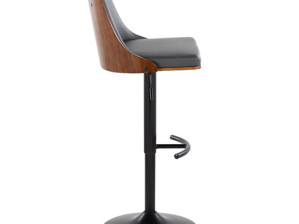 Gianna - Mid Century Modern Adjustable Barstool, Swivel With Rounded T Footrest (Set of 2)