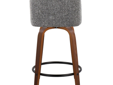 Toriano - Mid Century Modern, Fixed Height Counter Stool & Swivel And Round Footrest (Set of 2)