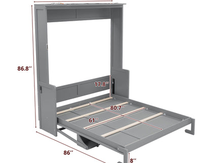 Murphy Bed With Desk, LED Lights And USB Charging Station