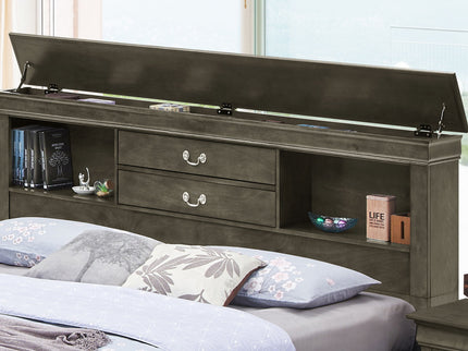 Traditional Style Bookcase Storage Bed