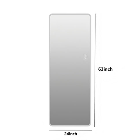 LED Full Length Mirror With Lights, Wall Mounted Full Body Mirror, Dimmable 3 Color Lighting, Anti Fog, Shatter Proof, Memory Function - Clear