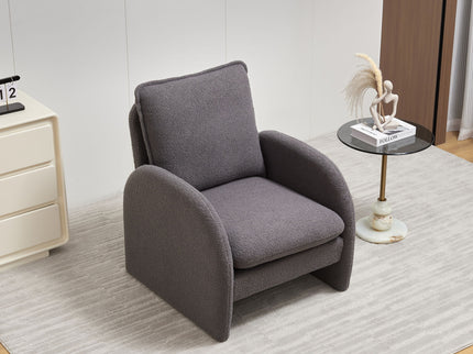 Modern Sherpa Upholstered Accent Chair, Comfortable Living Room Armchair, Lounge Chair For Bedroom, And Office