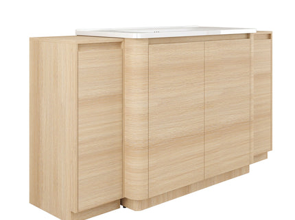 Freestanding Bathroom Vanity With Sink, 2 Small Storage Cabinets, Soft Close Doors