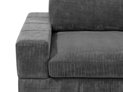 Oversized Modular Sectional Sofa Set With Loveseat & Ottoman, 6 Piece Living Room Furniture - Dark Gray