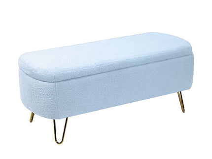 Storage Ottoman Bench For End Of Bed Legs, Modern Camel Faux Fur Entryway Bench Upholstered Padded With Storage For Living Room Bedroom