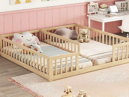 Double Floor Bed With Fence, Guardrails, Without Door