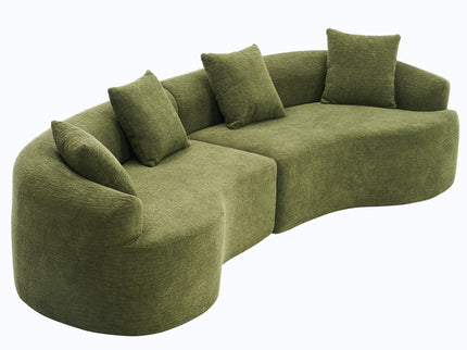 4 Seater Sofa With Fabric, 30D, 60 Hardness Full Sponge, 4 Pillow For Living Room, Home Furniture Sleeper Sectional Sofa For Apartment