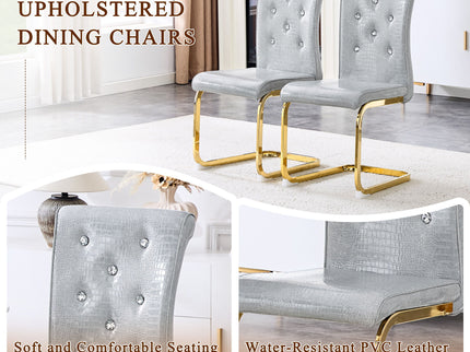 Elegant Design Alligator Skin Upholstered Dining Chairs