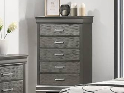 1 Piece Chest With Unique Drawers - Gray