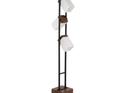 Bento - Contemporary Floor Lamp - Black / Walnut / White