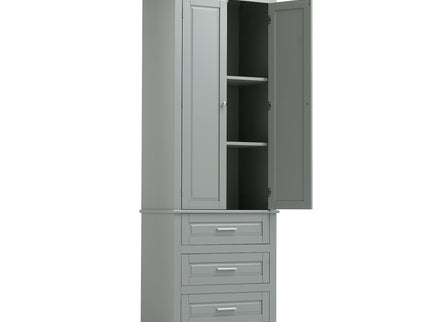 Tall Storage Cabinet With 3 Drawers For Bathroom