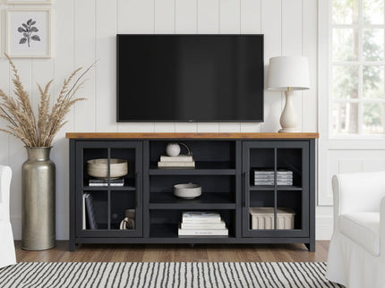 TV Stand Console For TVs Up To 80" - Black / Whiskey