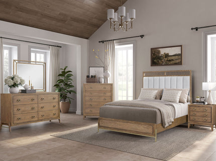 Elegant Design Upholstered And Strap Panel Bed