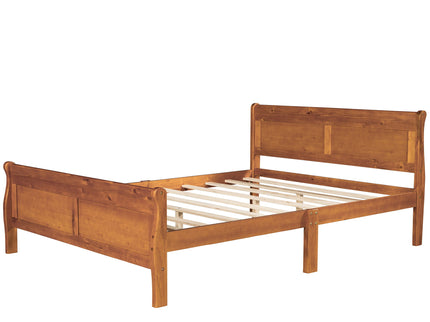 Platform Bed Frame Mattress Foundation Sleigh Bed With Headboard / Footboard / Wood Slat Suppor