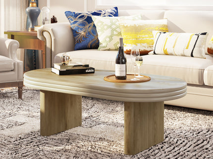 Oval Fluted Coffee Table - Natural