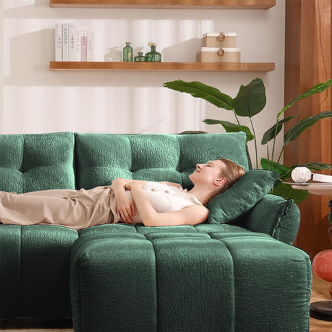 Ergonomic Single Seater Sofa With Ottoman, High Resilience Support Cushions