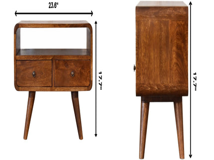 Solid Wood Curved Media Unit