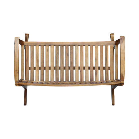 Outdoor Rocking Loveseat With Acacia Wood Frame - Natural