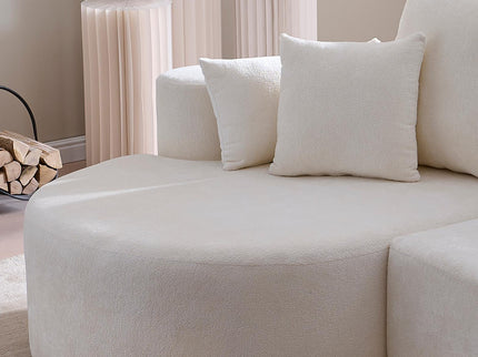 2 Piece Fabric Cloud Curved Sectional Sofa With Chaise For Living Room