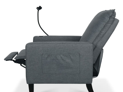 Recliner Chairs For Adults, Adjustable Recliner Sofa With Mobile Phone Holder & Cup Holder, Modern Reclining Chairs Fabric Push Back Recliner Chairs For Living Room, Bedroom
