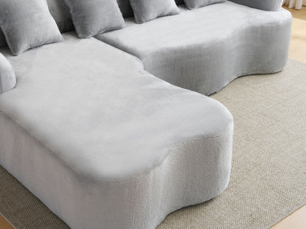 Modular L-Shape Sectional Sofa With Curved Chaise