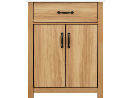 Bathroom Vanity With Flip Drawer, 2 Soft Close Doors, Adjustable Shelf And Ceramic Sink