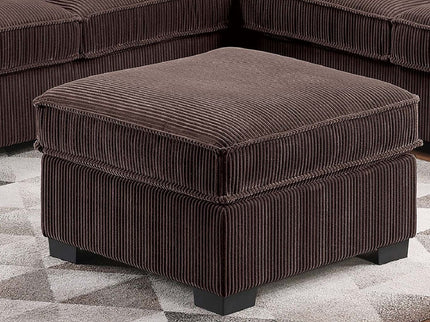 4 Piece Sectional Set With USB Ports, Left Arm Facing / Right Arm Facing Loveseat, Corner Wedge, Cocktail Ottoman, 2 Pillows - Chocolate