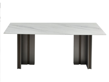 Rectangular Dining Table - Gray / White