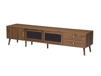 Doors TV Stand For TVs Up To 85", Entertainment Center With Storage Cabinets, TV Media Console Table For Living Room - Natural