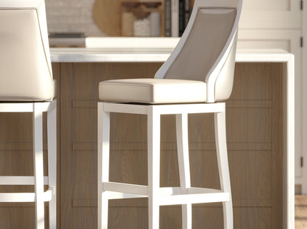 Modern Swivel Stool With Tall Back