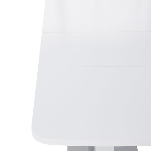 Rectangle Dining Table, Stretchable, X Shape Legs - White
