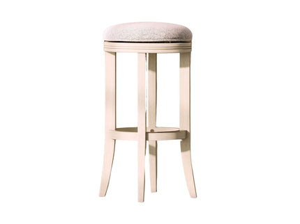 Backless Swivel Stool With Upholstered Seat