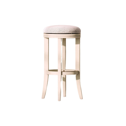 Backless Swivel Stool With Upholstered Seat