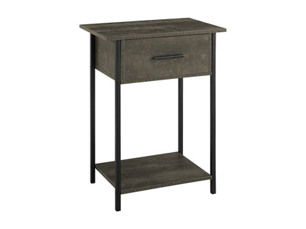 Contemporary 2 Tier Accent Table With Storage Drawer