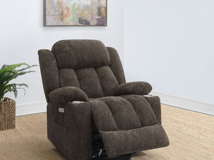 Beca - Upholstered Power Lift Recliner With Cupholders And USB Charging